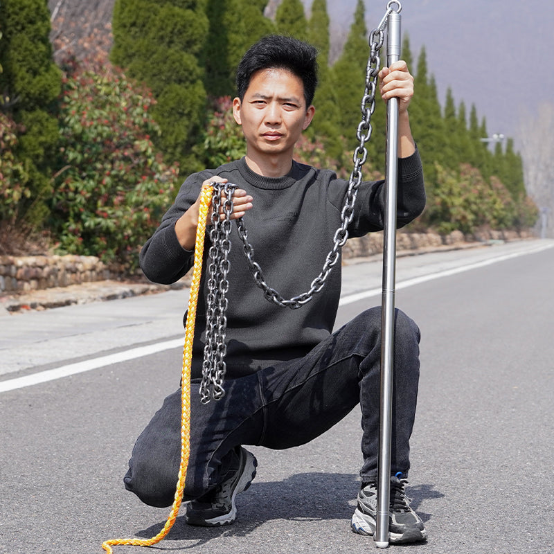 Kirin Whip | Long Pole Stainless Steel Handle Kung Fu Chain Whip