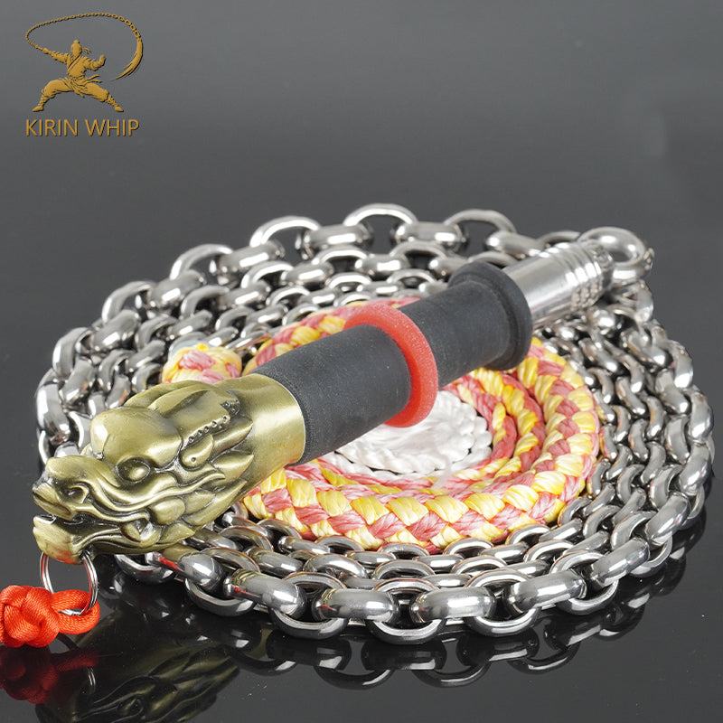 Kirin Whip | Twin-Ridge Wheat Ear Stainless Steel Chain Whip