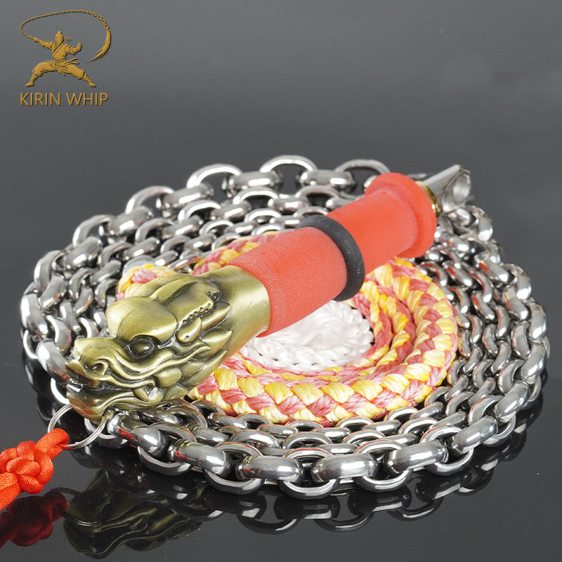Kirin Whip | Twin-Ridge Wheat Ear Stainless Steel Chain Whip