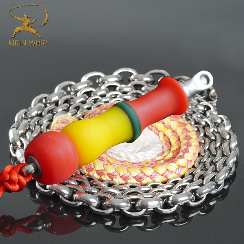 Kirin Whip | Twin-Ridge Wheat Ear Stainless Steel Chain Whip