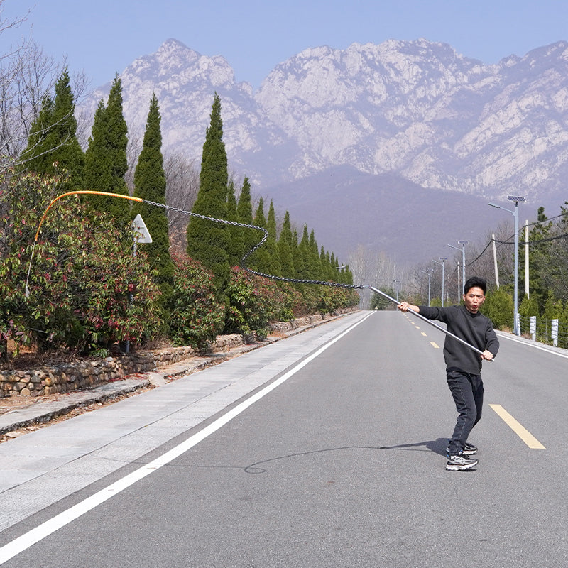 image Kirin Whip | Long Pole Stainless Steel Handle Kung Fu Chain Whip