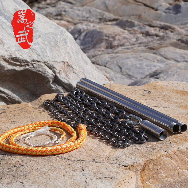 Kirin Whip | Long Pole Stainless Steel Handle Kung Fu Chain Whip