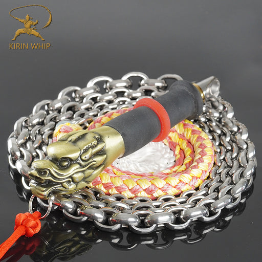Kirin Whip | Twin-Ridge Wheat Ear Stainless Steel Chain Whip