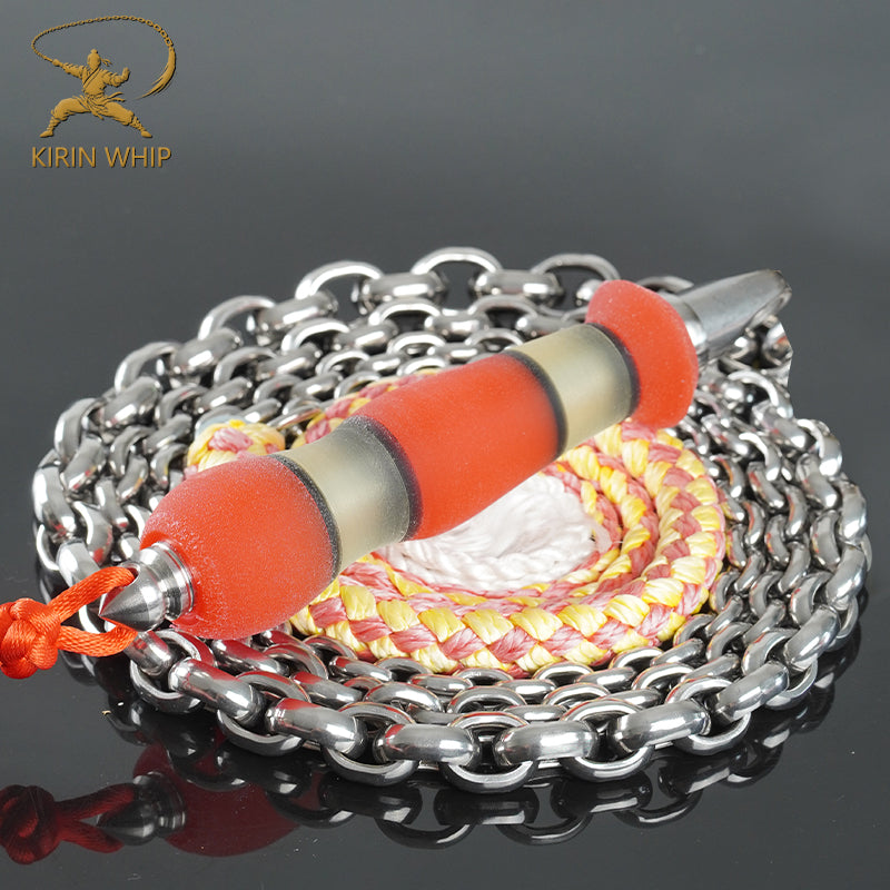 Kirin Whip | Twin-Ridge Wheat Ear Stainless Steel Chain Whip